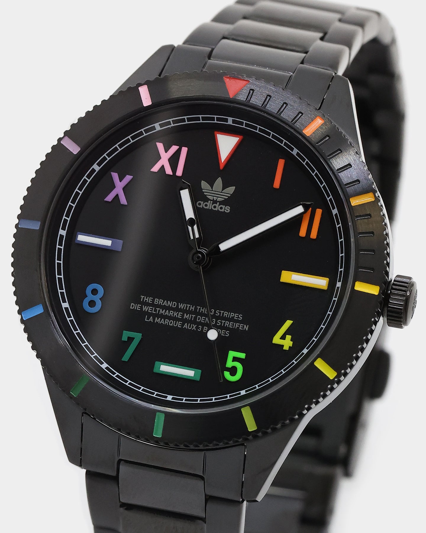 Adidas Edition Three 36MM Black/Rainbow Watch - Stylish Unisex Sports Watch for Men & Women - Perfect for Running, Gym Workouts & Everyday Wear