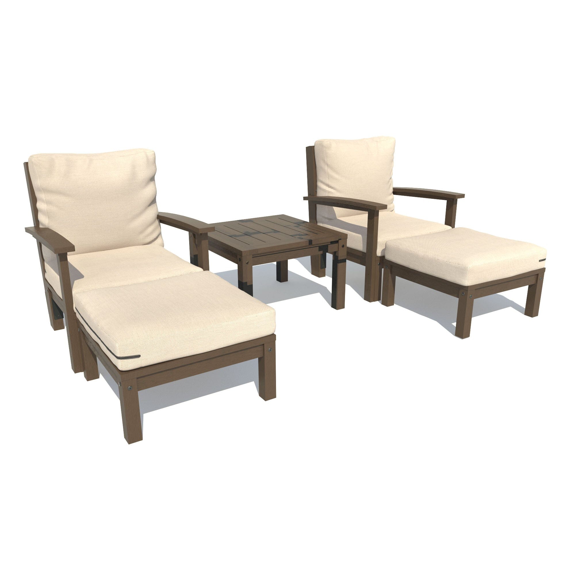 Custom Deep Seating Chaise Lounge Set with Side Table - Outdoor Patio Furniture for Garden, Poolside & Backyard Relaxation
