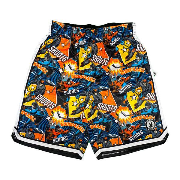 Boys Cartoon Hockey Shorts - Fun & Comfortable Sports Shorts for Kids - Perfect for Hockey Games, Playground & Casual Wear