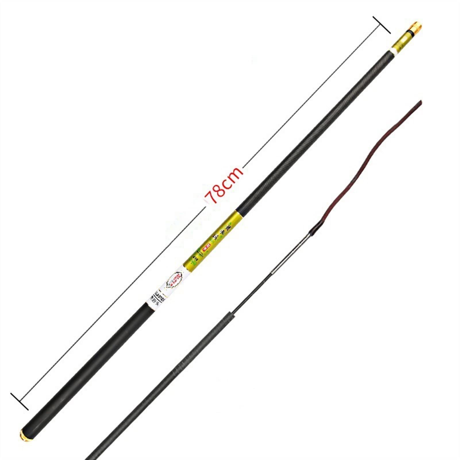 Super Light Hard Carbon Fiber Telescopic Fishing Rod 3.6-7.2M - Freshwater, Stream & Carp Fishing Pole - Portable Pen Rod for Travel & Outdoor Adventures