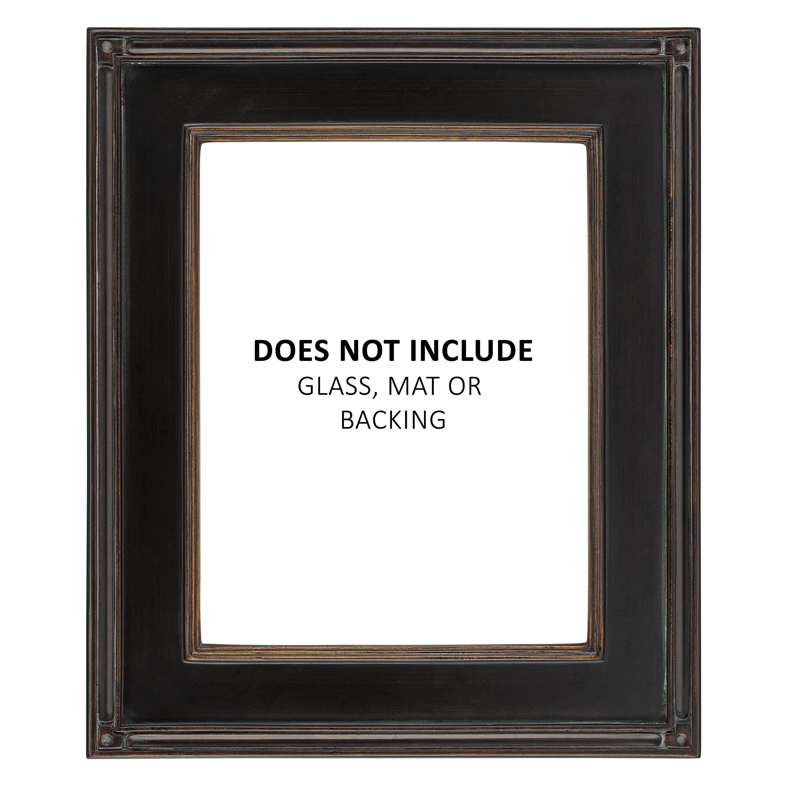 Creative Mark Plein Air Museum Collection De Stijl Open Back Art Frame - 11x14 Inch, 6 Pack (Black/Gold) - Hand-Leafed Wood Composition, Museum-Quality Closed-Corner Frame for Paintings, Photos & Artwork - Perfect for Home Decor, Gallery Displays & Artist Studios