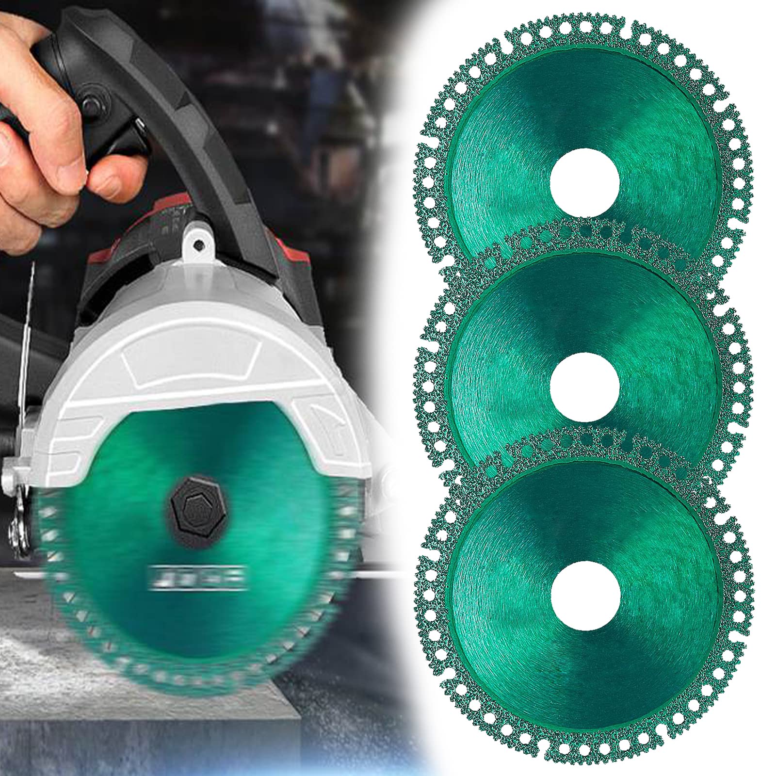Diamond Cutting Saw Blade 2mm Ultra-Thin - 3 Pcs Composite Multifunctional Disc for Angle Grinder - Perfect for Tile, Glass, Ceramic & DIY Projects