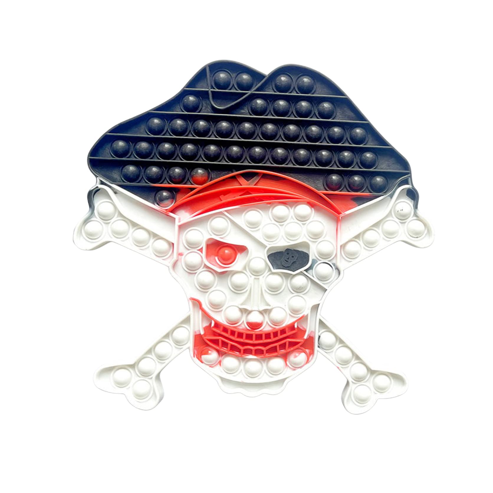 Large Pirate-Shaped Fidget Pop Toy - Rainbow Bubble Push Sensory Popper for Kids, Stress Relief for Autism & ADHD - Perfect for Classroom, Travel & Anxiety Relief
