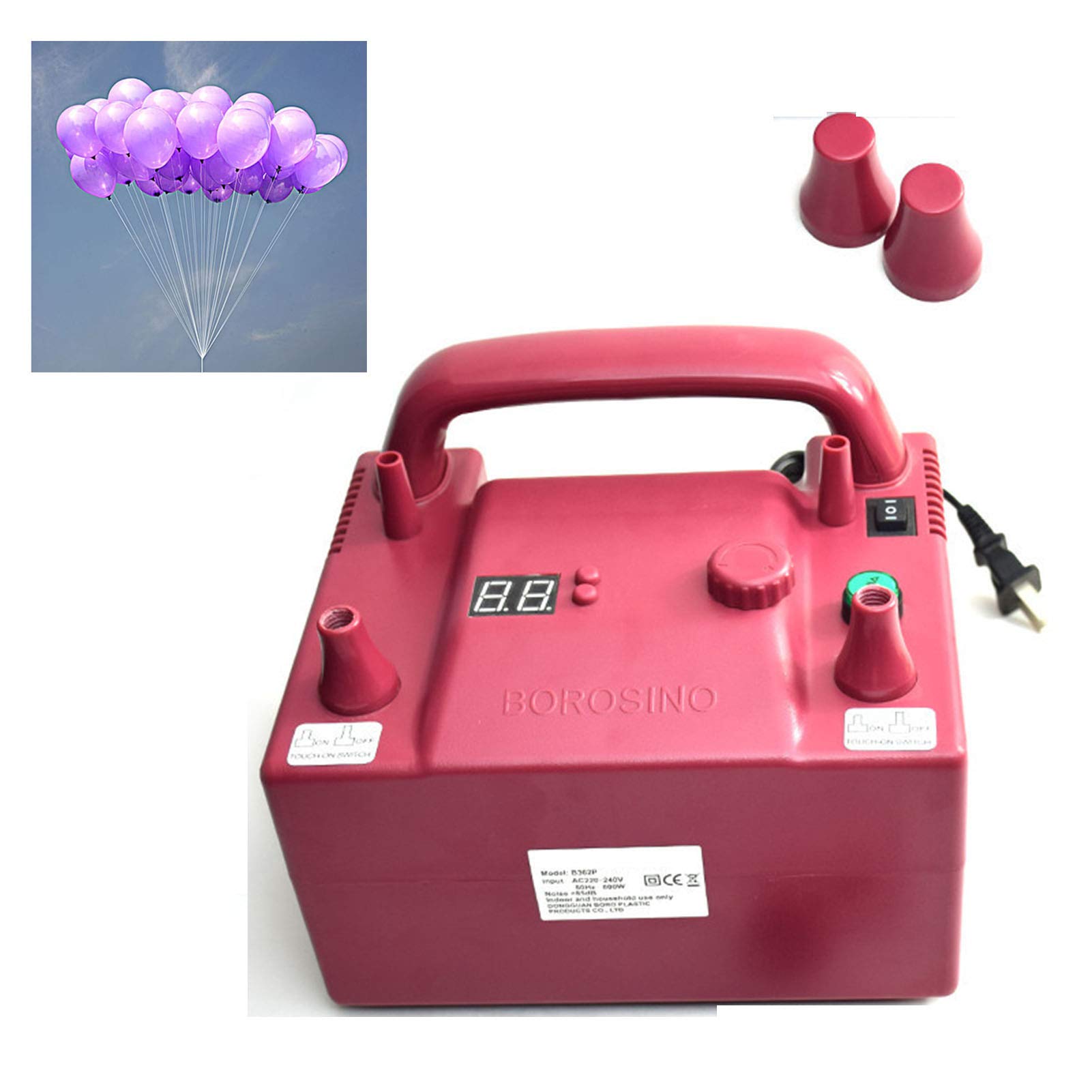 800W Dual Nozzle Electric Balloon Inflator Blower - Portable Air Pump for Party, Wedding, Birthday Decorations - Fast Balloon Blowing Machine for Events & Celebrations
