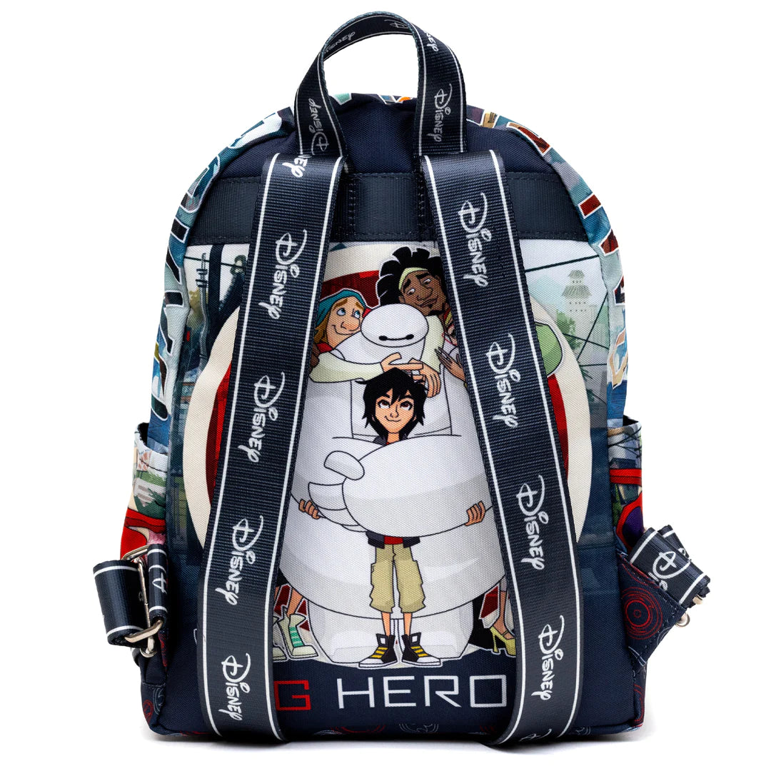 Baymax and Friends 13 Inch Mini Nylon Backpack for Kids - Lightweight School Bag for Boys & Girls, Disney Themed Daypack for Travel, School, and Outdoor Adventures
