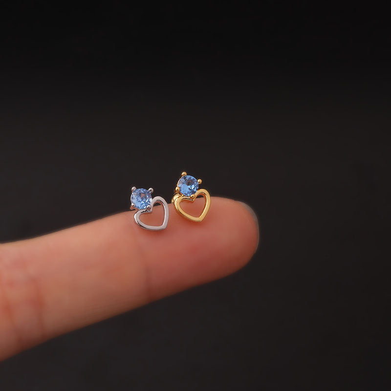 20G Sweet Hollow Heart Tragus Cartilage Piercing Stud - Hypoallergenic Stainless Steel Earrings for Women | Perfect for Daily Wear, Parties & Gifts (HSPJ724)