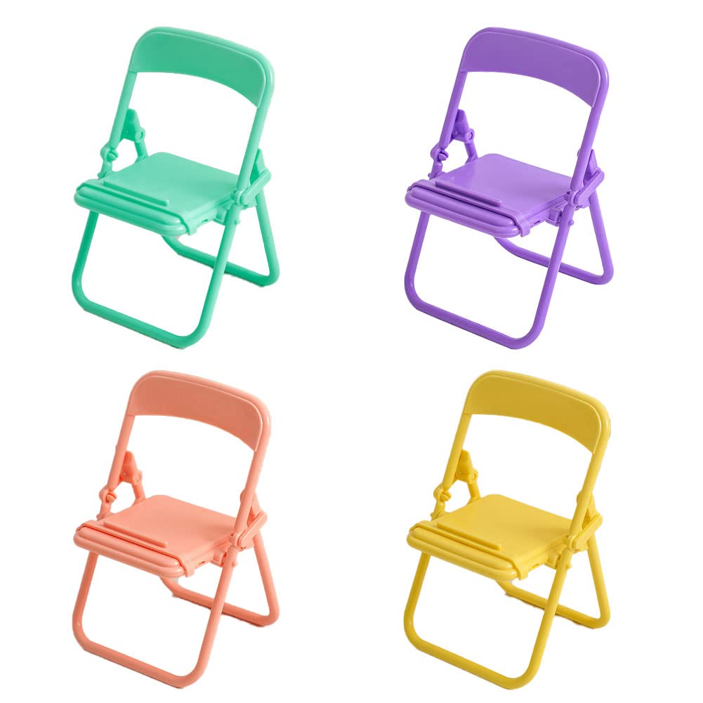4Pcs Mini Foldable Phone Stand Holder - Portable Cute Candy Color Phone Stand for Smartphones, Tablets, E-Readers - Perfect for Desk, Bed, Travel & Watching Videos