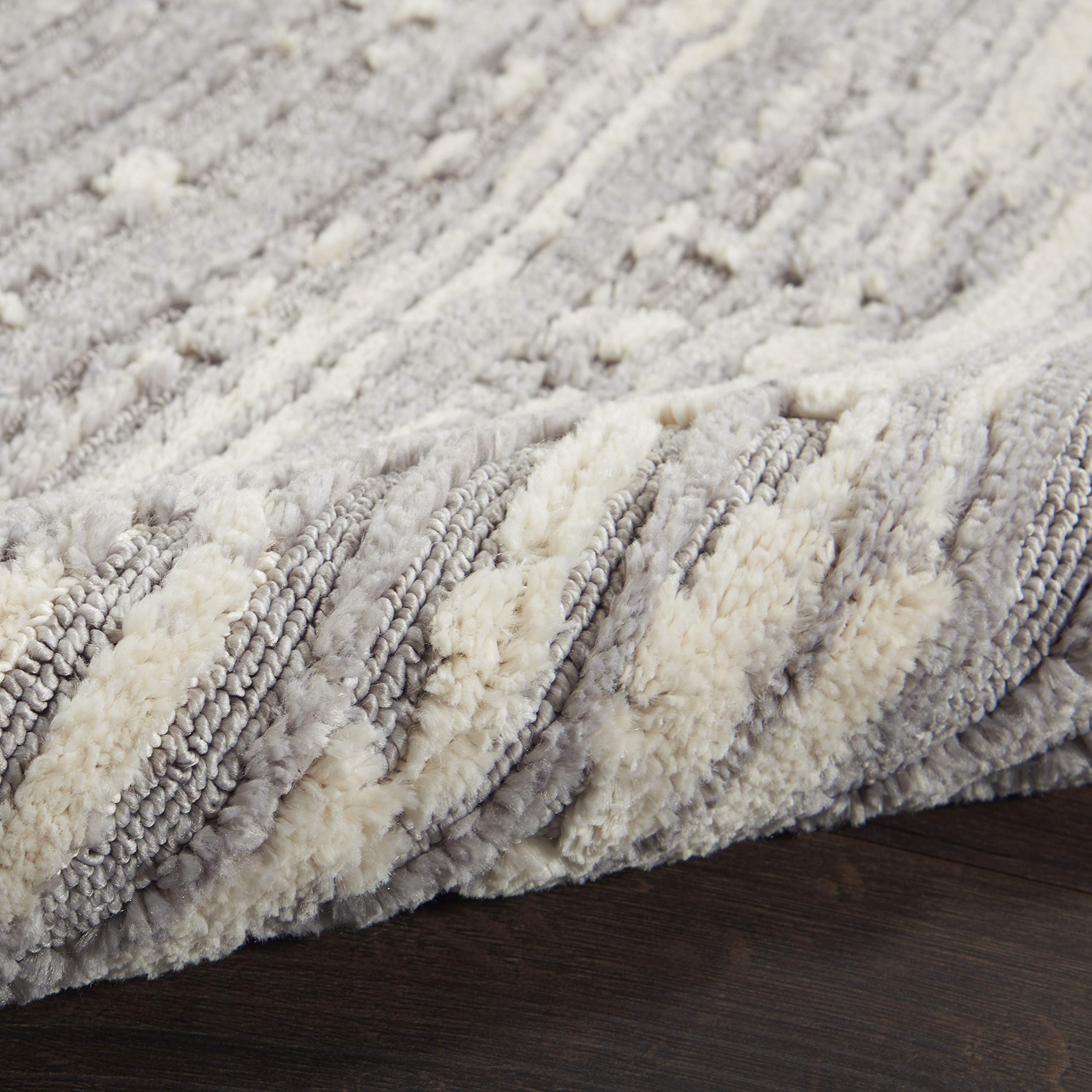 Nourison Textured Contemporary Abstract Grey/Ivory 4' x 6' Area Rug - Easy Cleaning, Non-Shedding, Stain Resistant - Perfect for Bedroom, Living Room, Dining Room & Kitchen Decor (4x6)