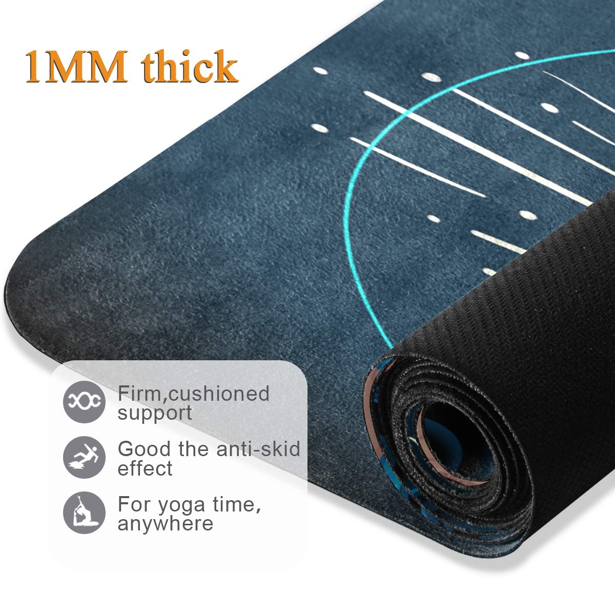 Premium Non-Slip Yoga Mat for Women - Extra Thick African American Design Fitness Mat for Yoga, Pilates & Home Workouts - Perfect for Gym, Studio & Indoor Exercise
