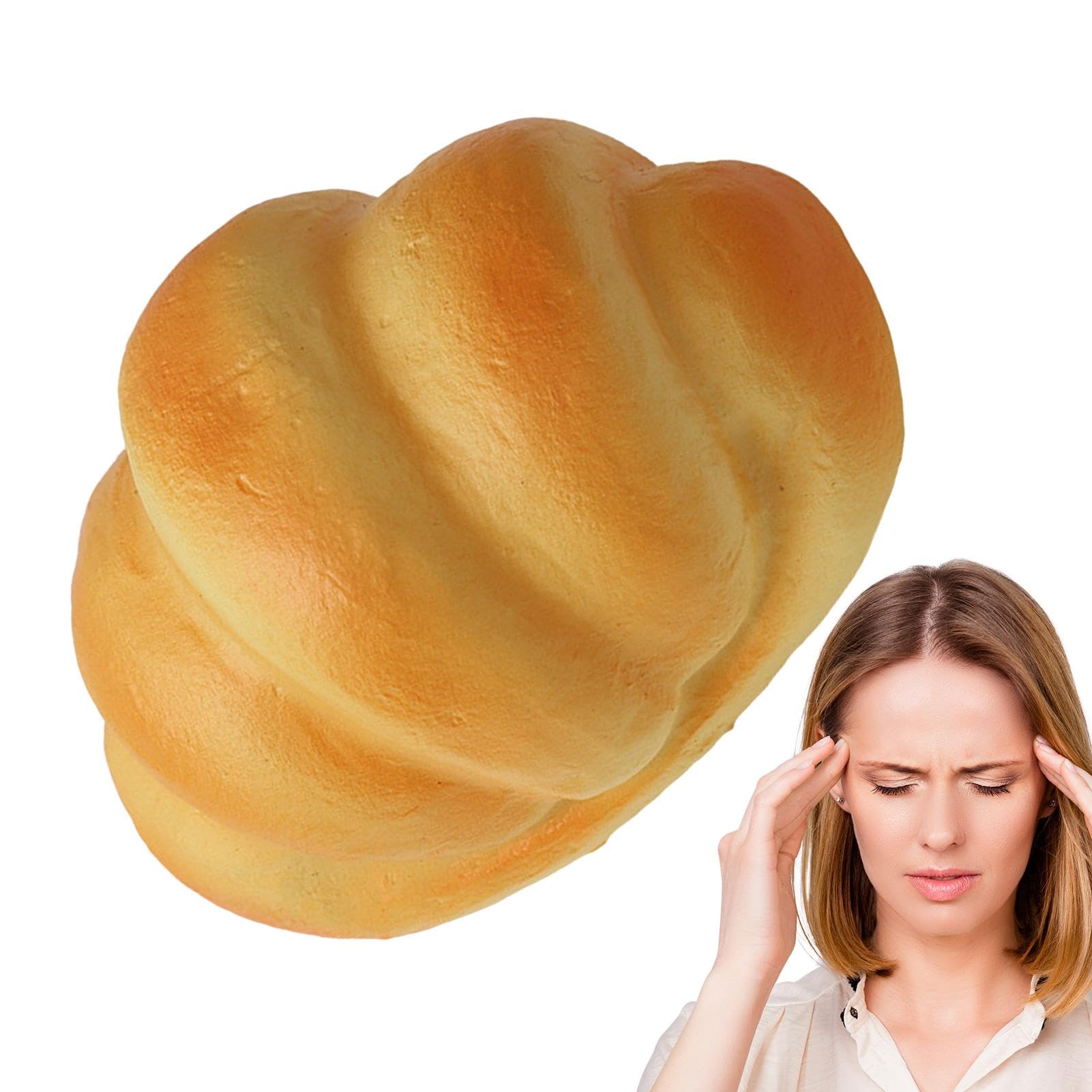 Soft Realistic Bread Squeeze Toy - Stress Relief & Anxiety Relief for Kids & Adults - Fun Artificial Bread Stress Ball for Office, Home, School & Travel Use