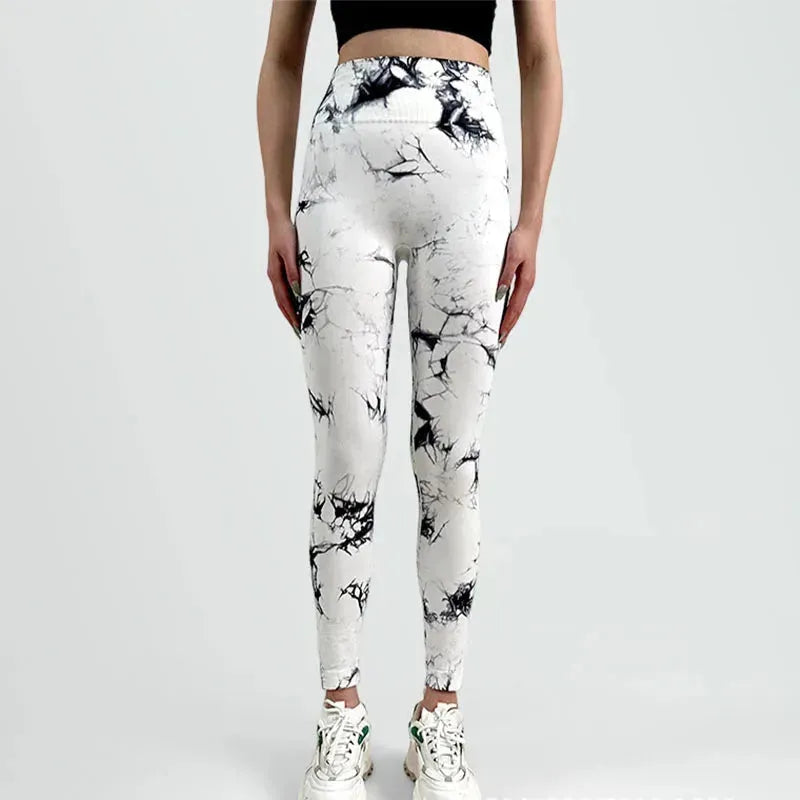 Women's High Waisted Yoga Leggings - Sexy Tie Dye Gym Tights for Fitness, Push Up & Workout - Comfortable Athletic Pants for Running, Yoga & Daily Wear