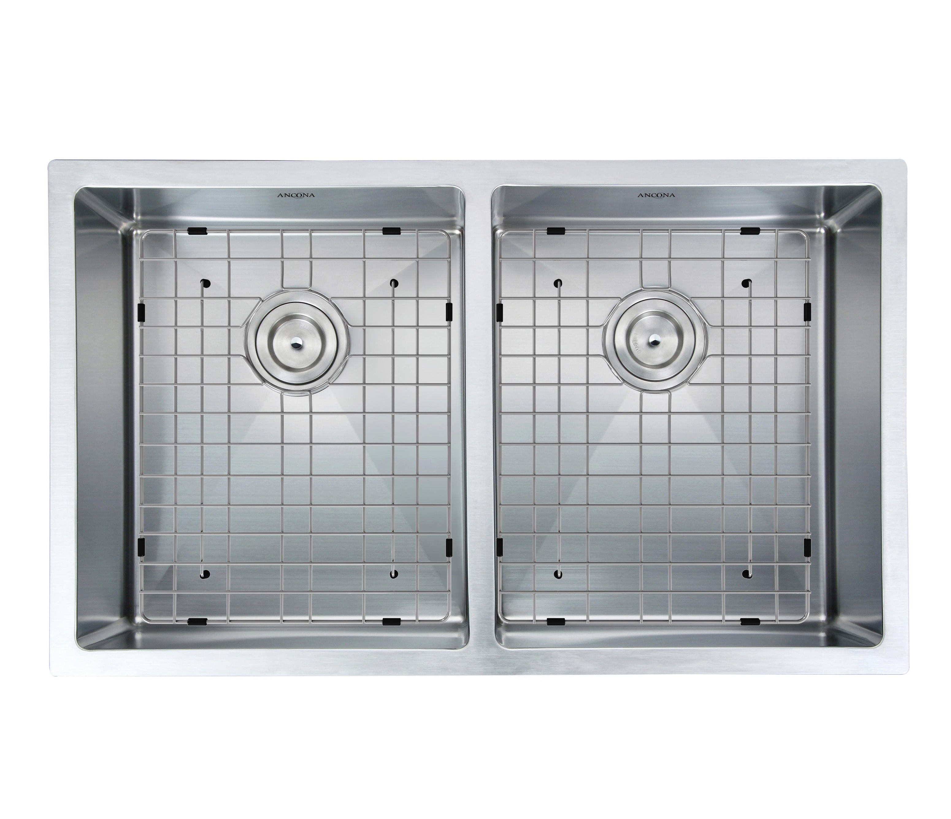 Prestige Series 28-Inch Undermount Stainless Steel Double Bowl Kitchen Sink - 50/50 Design with Satin Finish, Drain Grids & Strainers - Perfect for Modern Kitchens & Heavy-Duty Cooking