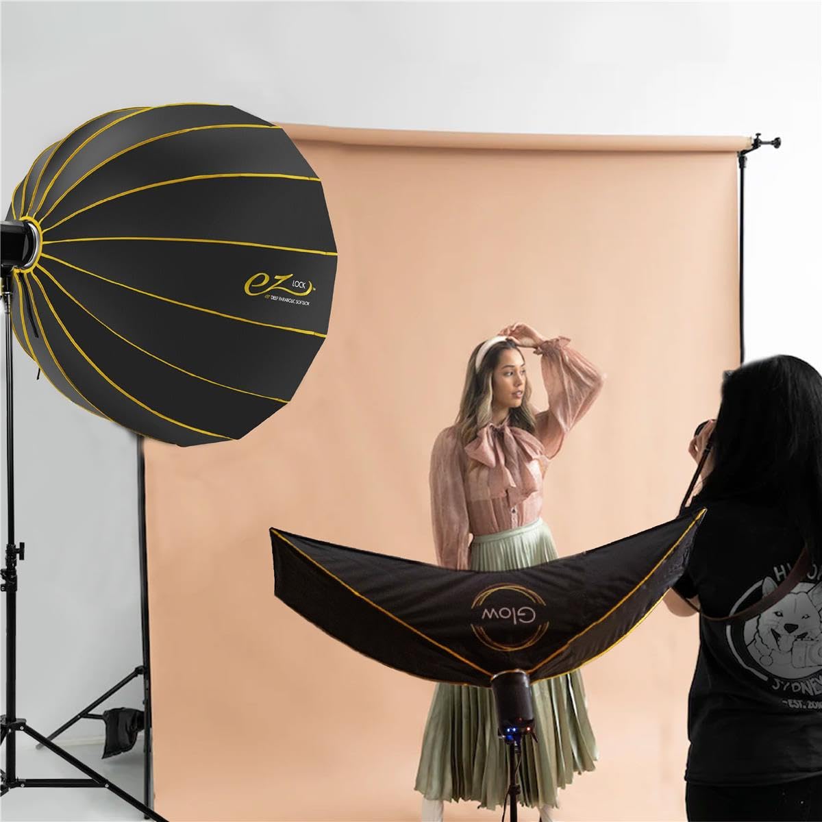 Glow EZ Lock 16x60 ARC Curved Strip Light Softbox with Bowens Mount - Professional Photography Lighting for Strobes & Monolights - Convertible to Curved Reflector with White Diffuser - Perfect for Studio, Portrait, and Product Photography