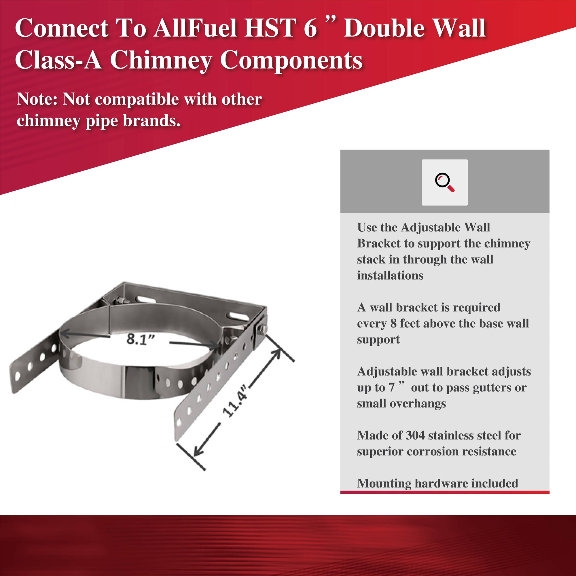 AllFuelHST Adjustable Wall Bracket for 6