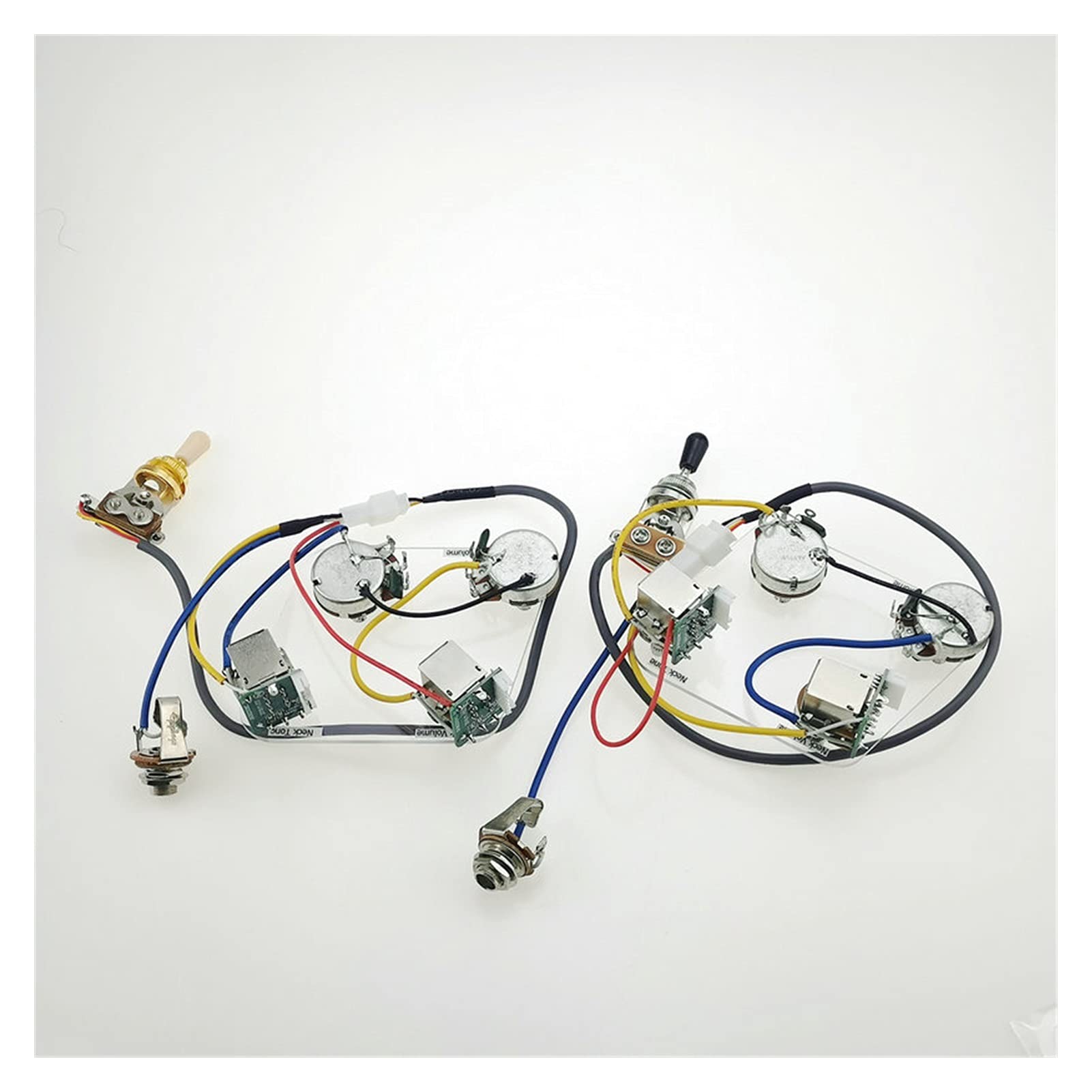 Electric Guitar Pickup Wiring Harness Kit - Push-Pull Switch Potentiometer for LP/SG/Epiphone (Gold Black Hat) - No Welding Required | Perfect for DIY Guitar Upgrades & Repairs