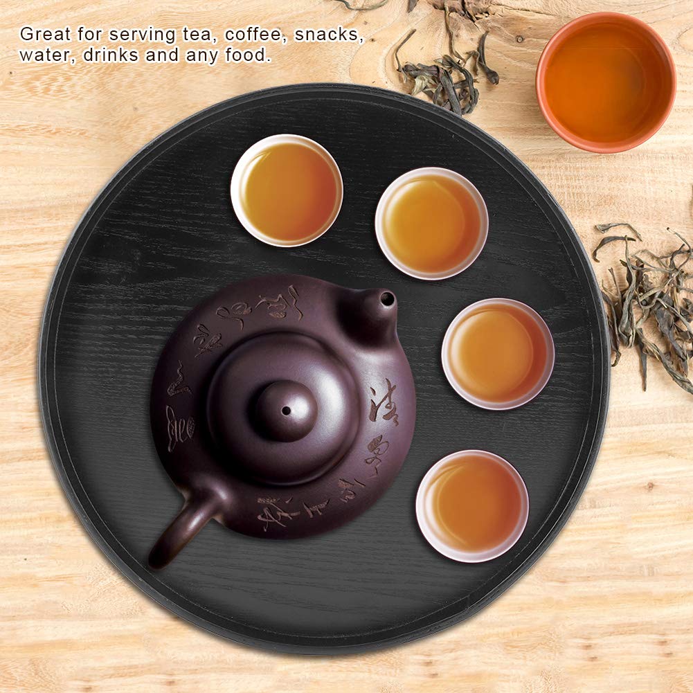 Elegant Black Serving Tray 33cm - Durable Food & Drink Tray for Restaurants, Office & Home - Perfect for Snacks, Appetizers & Beverages - Ideal for Parties, Dining & Entertaining