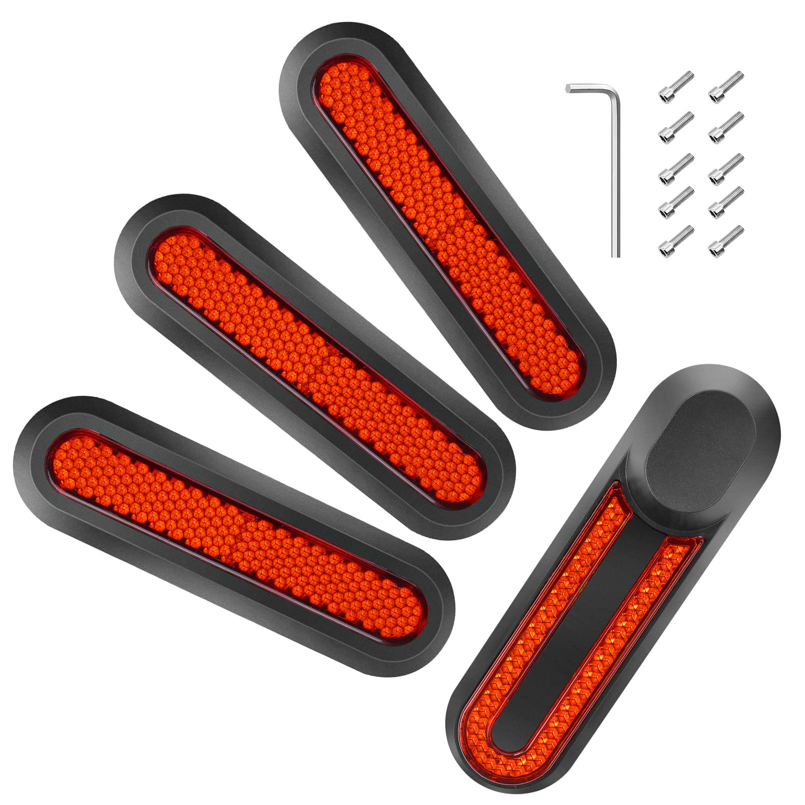 2X Electric Scooter Rear Wheel Cover & Reflective Sticker Set - Compatible with Xiaomi M365 1S/Essential/Pro2 - Durable Replacement Parts for E-Scooter Safety (Red) - Perfect for Night Riding & Urban Commuting