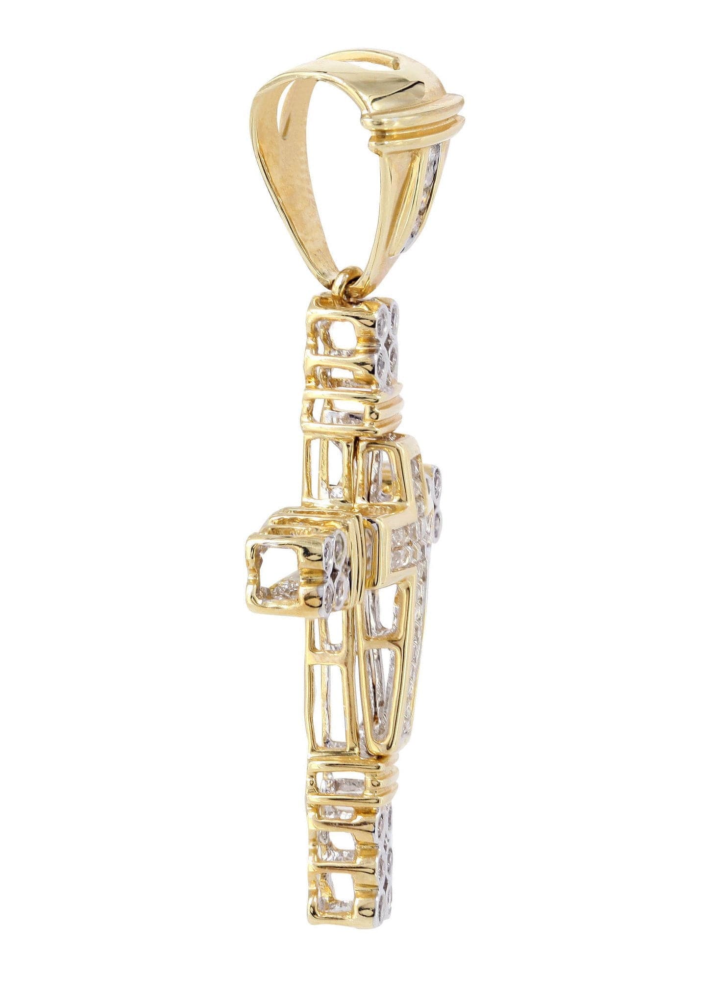 0.68 Carat Diamond Cross Pendant Necklace - 7.11 Grams Solid Gold | Elegant Religious Jewelry for Women & Men | Perfect for Baptism, Wedding & Everyday Wear