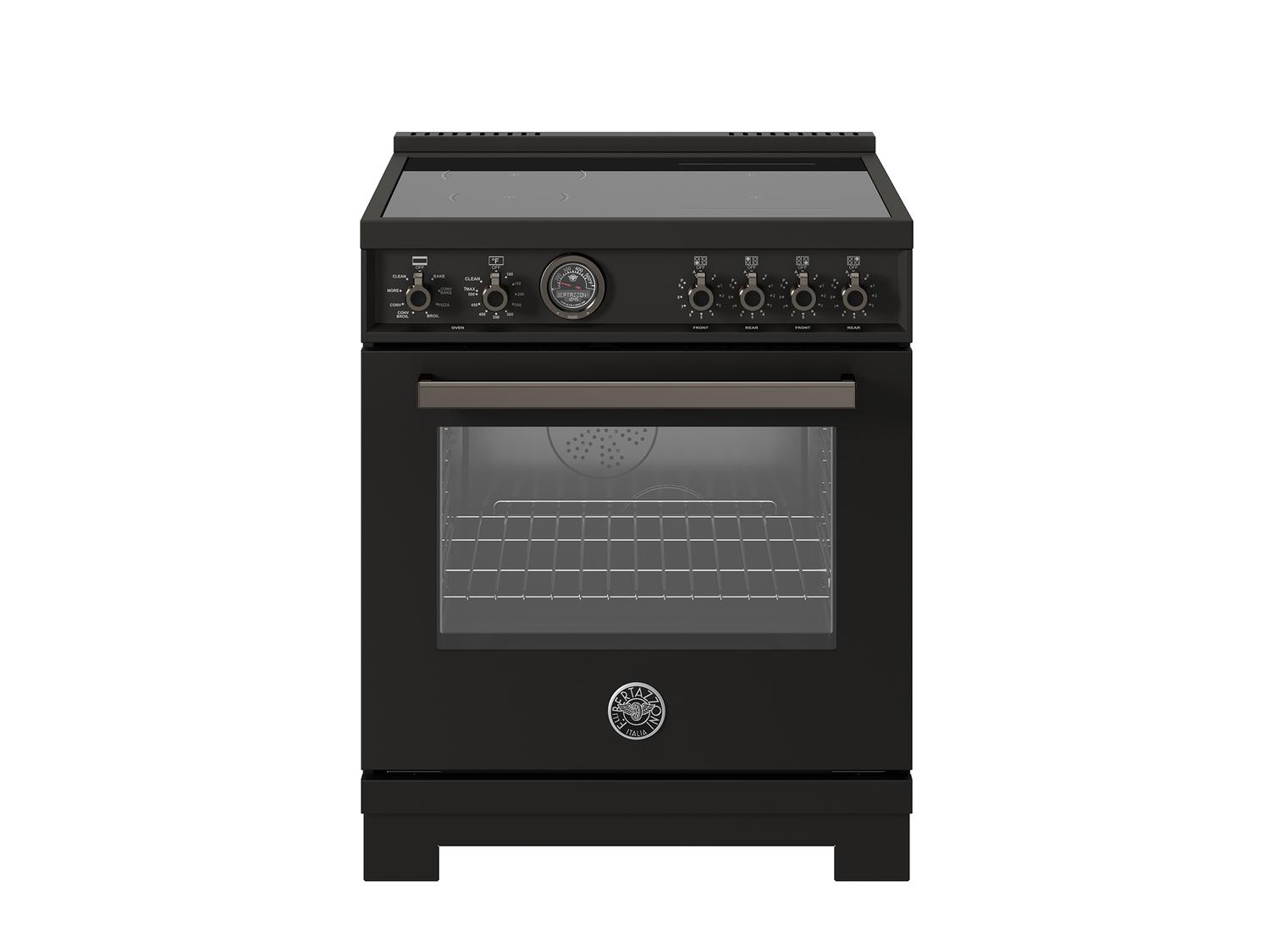 Bertazzoni PRO304IFEPCAT 30 Inch Induction Range with 4 Heating Zones & Self-Cleaning Electric Oven in Carbonio Finish - Perfect for Modern Kitchens & Professional Cooking