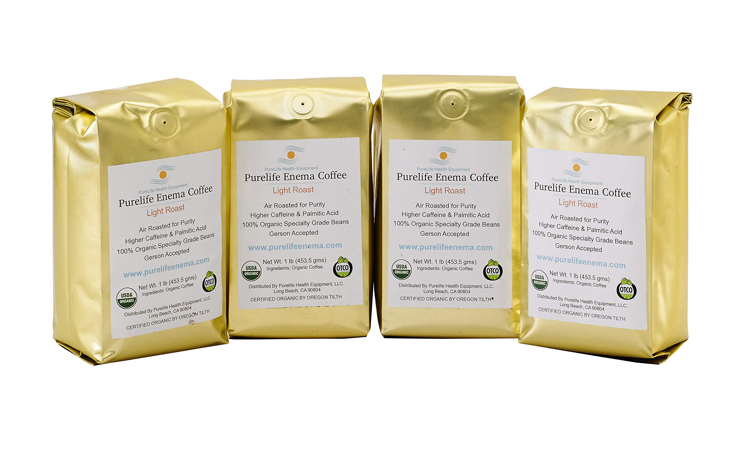 Organic Enema Coffee - Light Air Roasted, 4 Lbs - Mold, Fungus & Mycotoxin Free - Lab Tested for Purity - Colon Cleanse & Detox Support for Wellness Routine