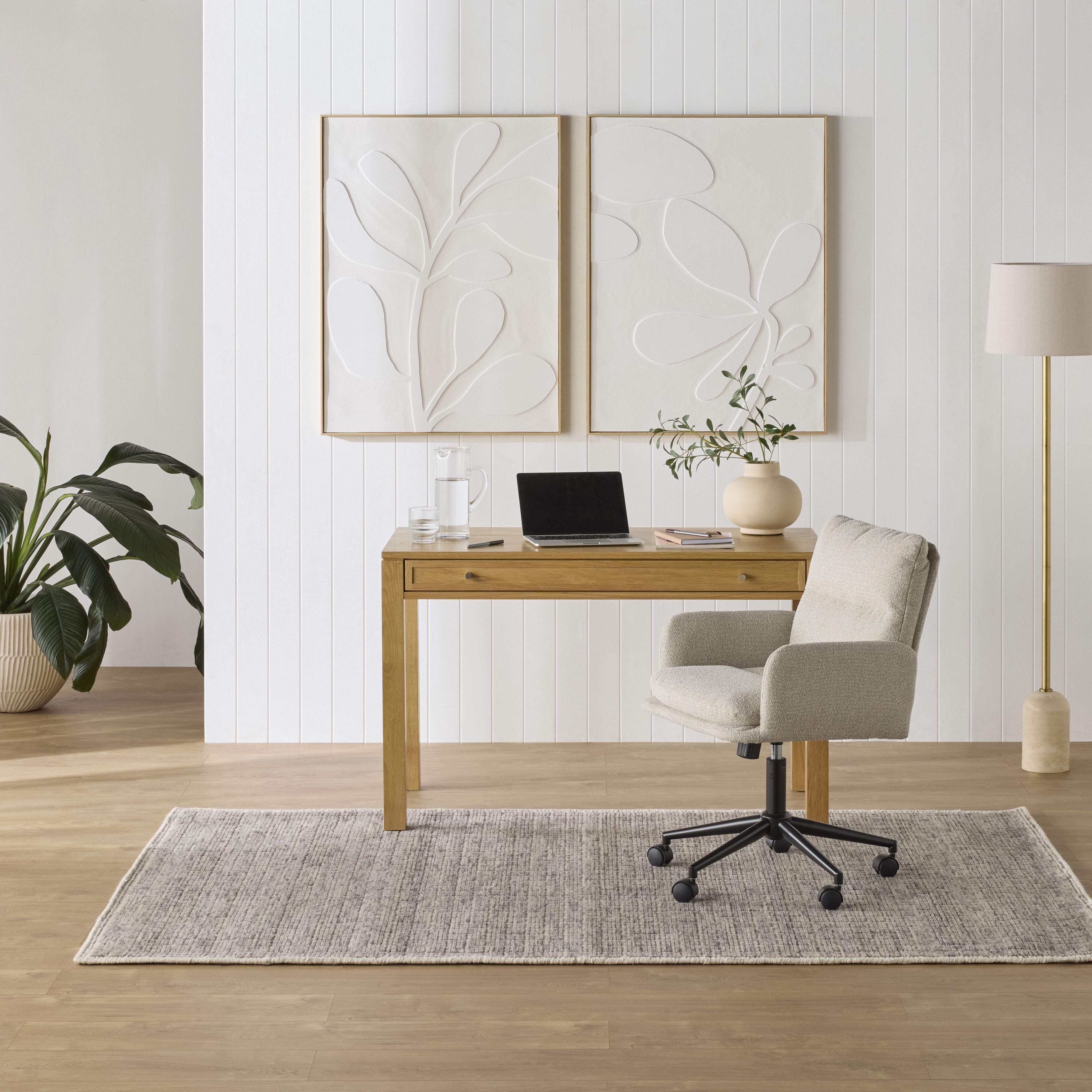 Avalon 1 Drawer Light Oak Writing Desk - Compact Home Office Desk for Small Spaces, Study & Dorm Room Furniture