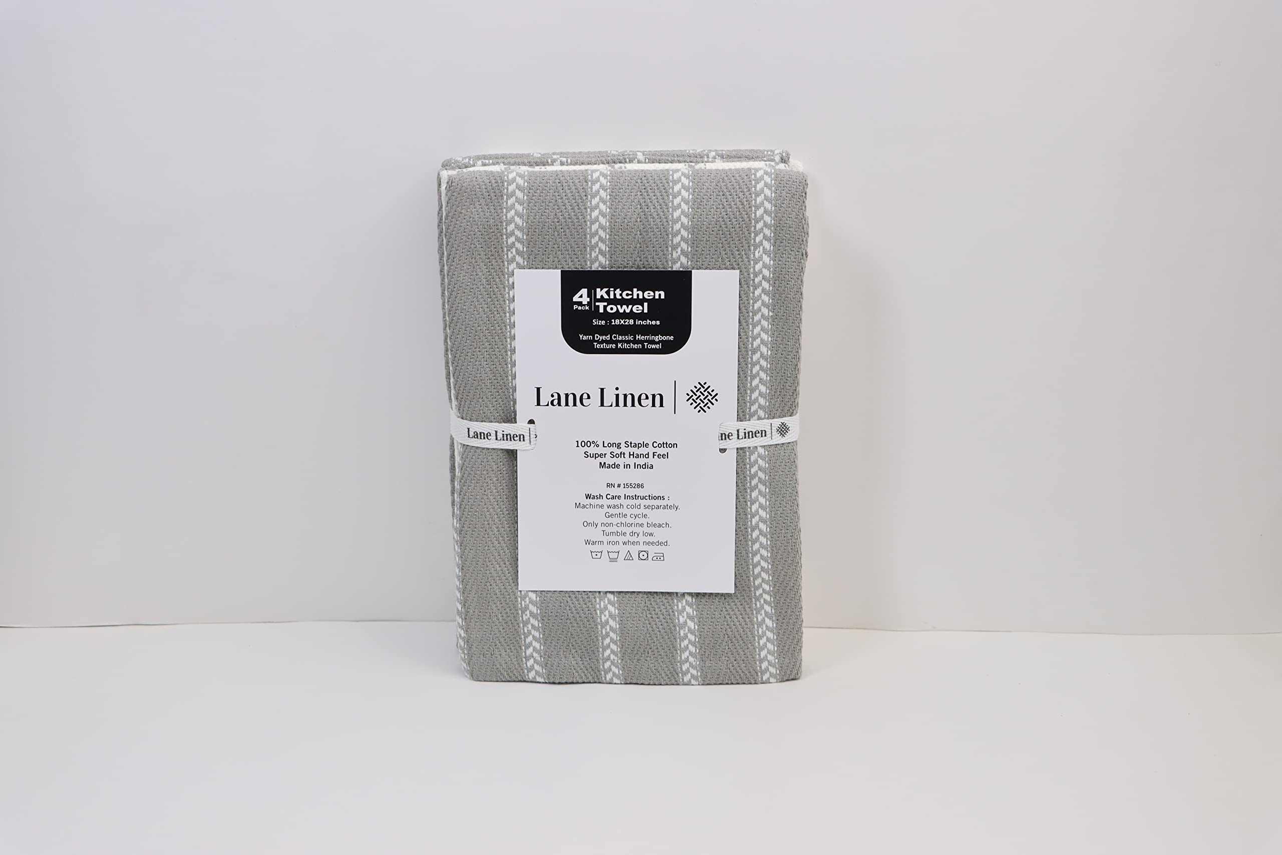 Premium 4-Pack Cotton Kitchen Towels Set - Super Absorbent & Quick Drying Dish Cloths (18