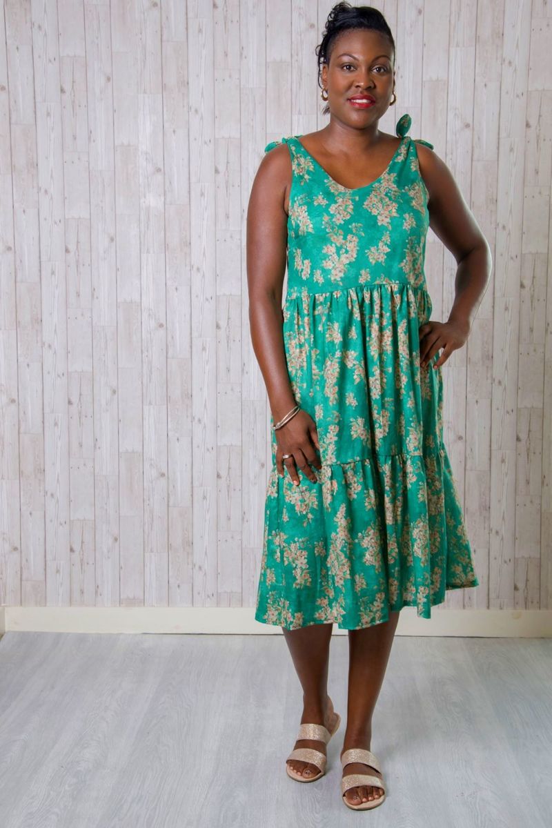 Emporia Patterns Cassie Dress - Stylish Women's Floral Summer Dress for Casual Outings & Beach Vacations