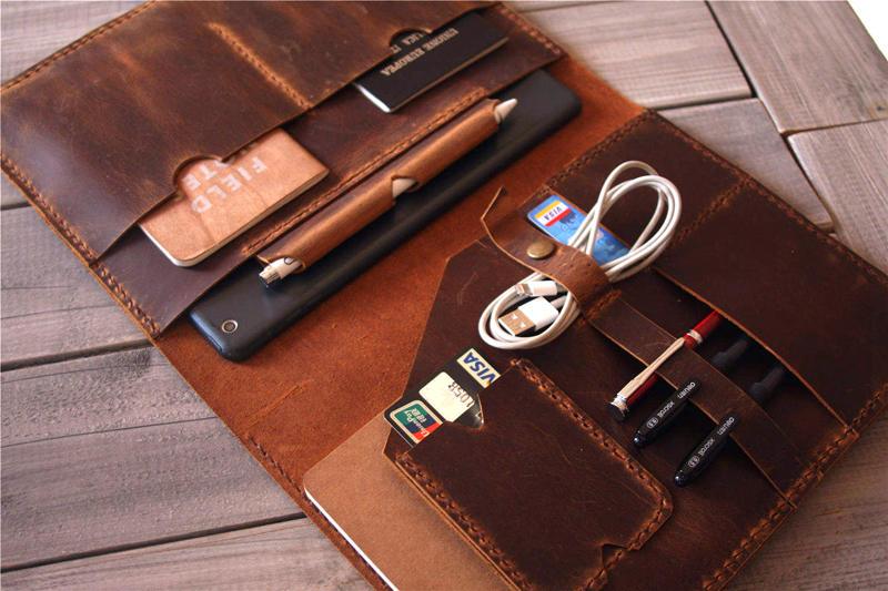 Personalized Engraved Brown Leather Padfolio Organizer - Professional Portfolio with Notepad Holder for Business, Office & Executive Gifts - Perfect for Meetings, Presentations & Corporate Events