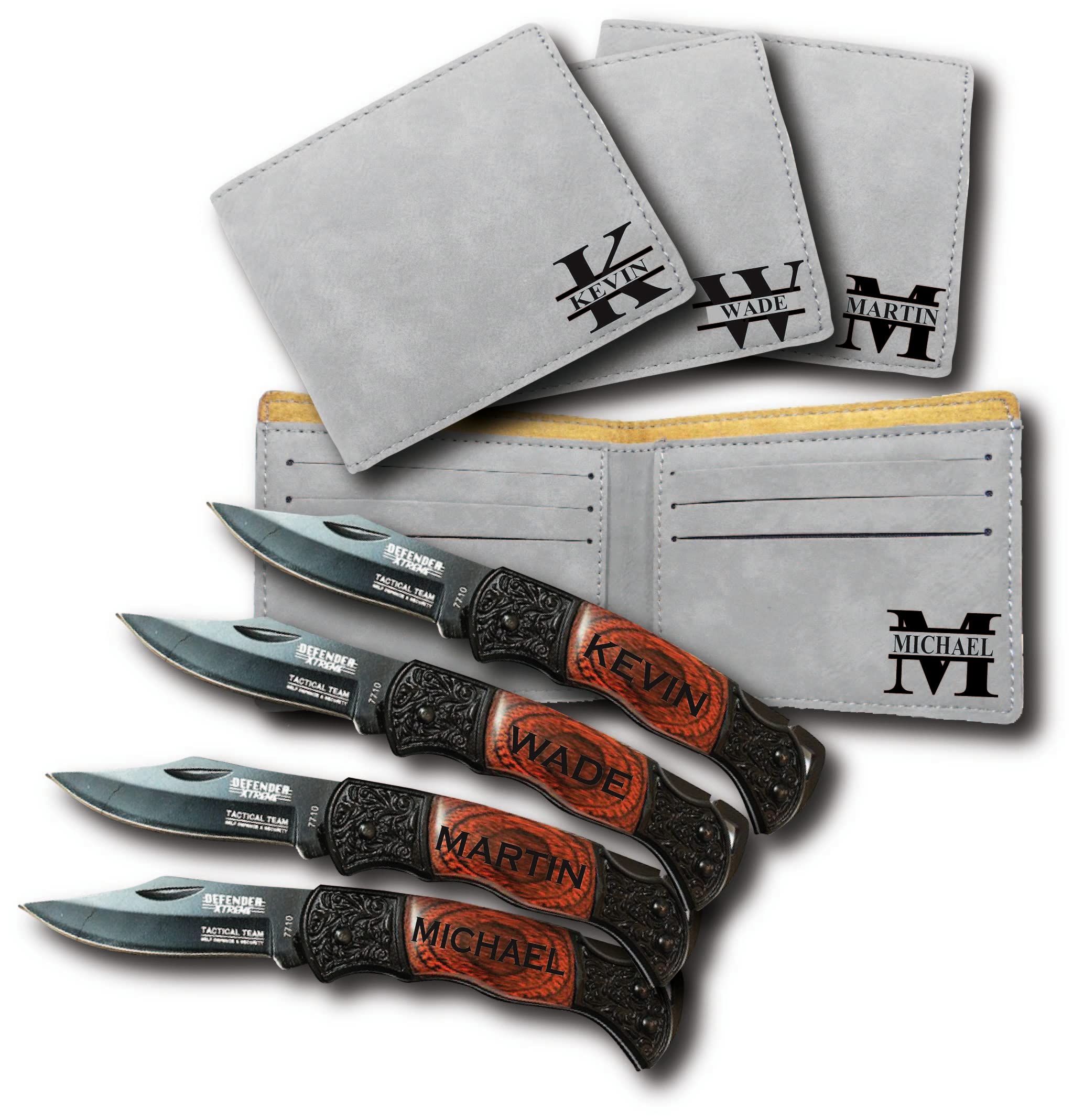 Personalized Groomsmen Gift Set - Engraved Knife & Wallet Box Set for Best Man, Boyfriend & Wedding Party | Unique Proposal Gift for Men with Custom Engraving | Perfect for Weddings, Anniversaries & Special Occasions