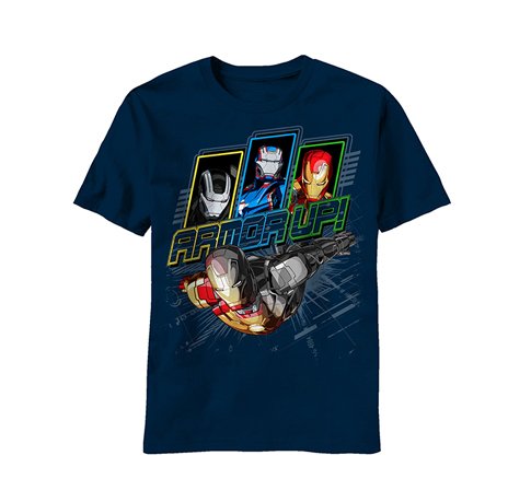 Iron Man 3 Youth Navy T-Shirt - Marvel Superhero Graphic Tee for Boys & Teens | Casual Wear, Cosplay & Comic Con Outfits