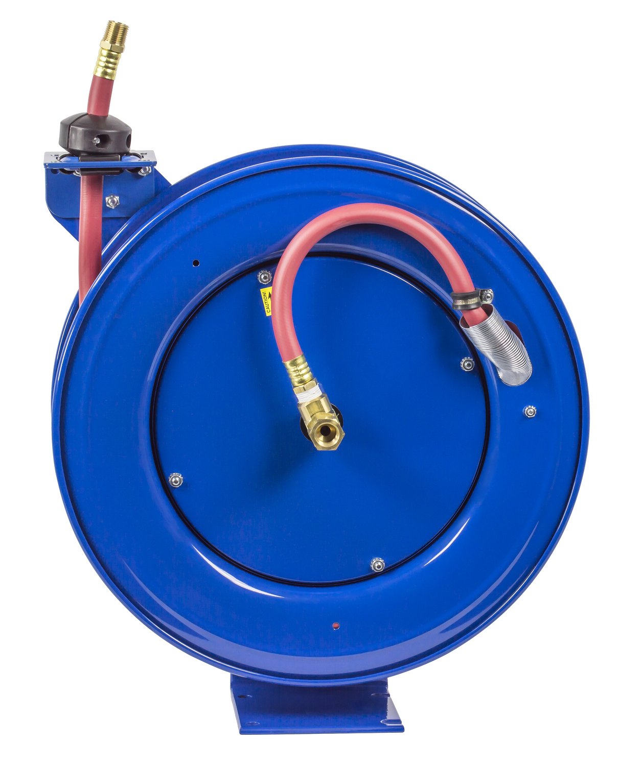 Heavy-Duty Self-Retracting Air Water Hose Reel 1/2 Inch ID 50 Feet - Ideal for Industrial Workshops, Car Washes, and Construction Sites