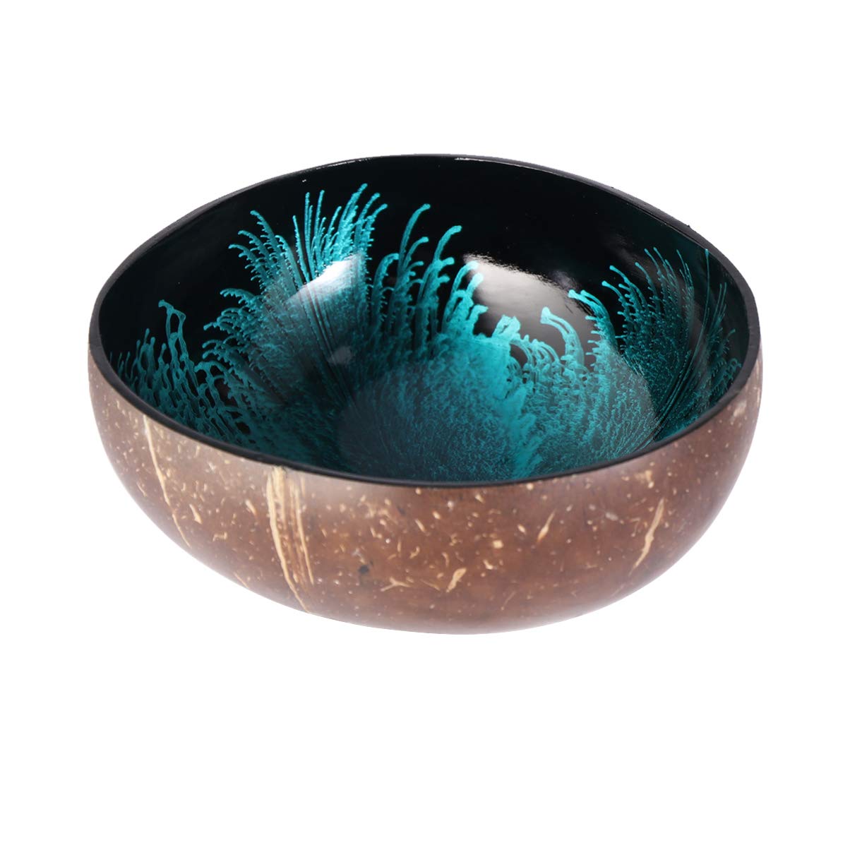 DOITOOL Blue Coconut Shell Candy Bowl - Decorative Storage Bowl for Keys, Nuts & Home Decor - Perfect for Entryway Table, Living Room & Kitchen Organization