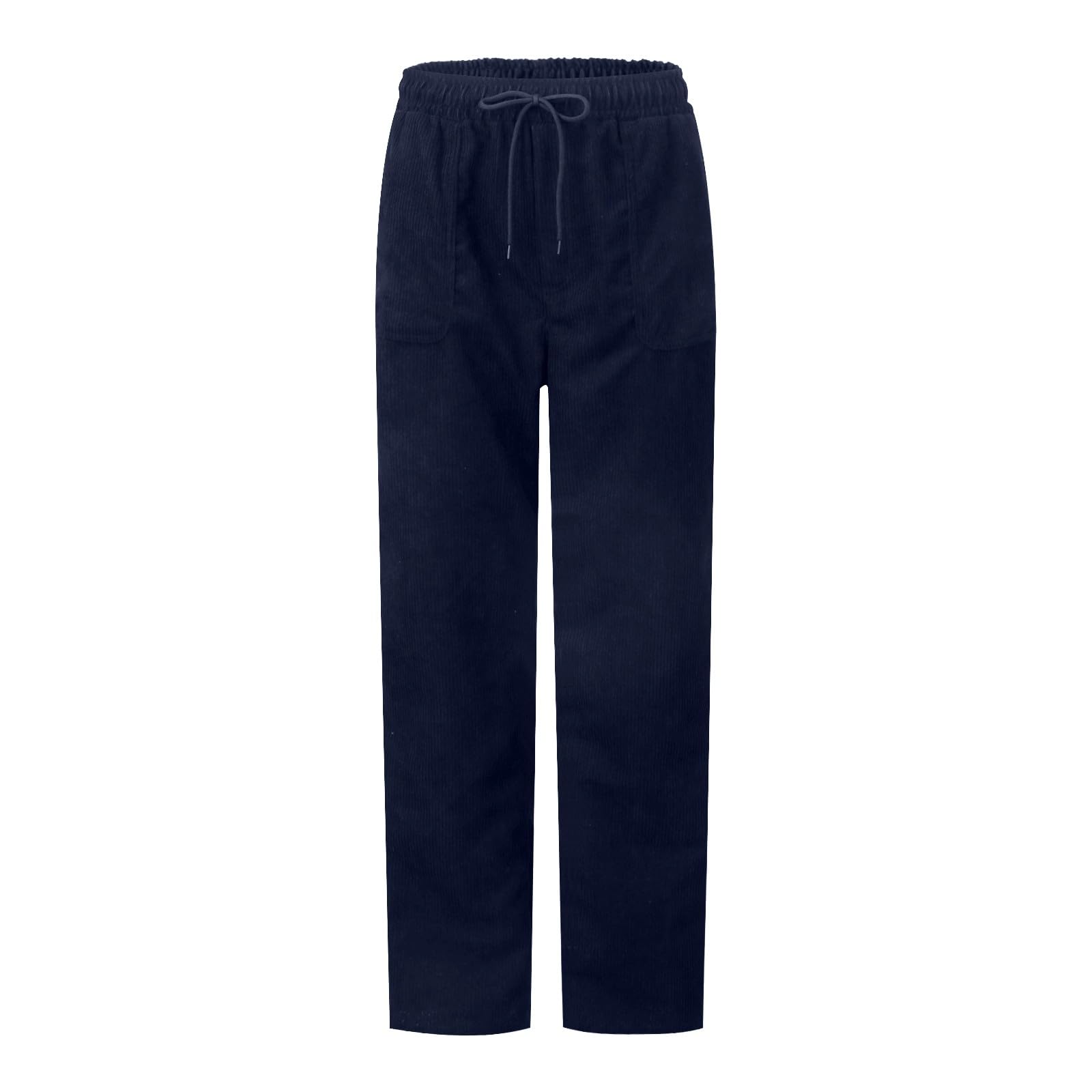 Women's High Waisted Corduroy Pants - Straight Leg Pull On Dress Pants with Pockets | Comfortable Business Casual Work Pants for Office, Travel & Everyday Wear