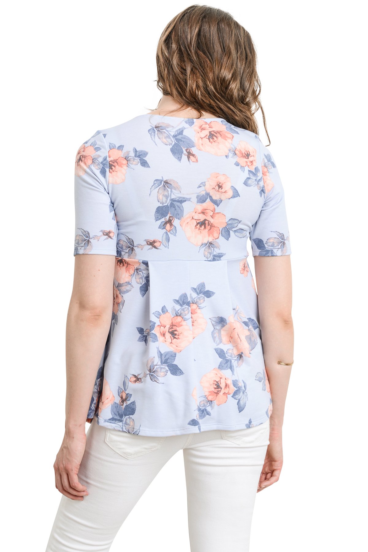 Stylish Maternity Peplum Blouse with Front Pleat - Comfortable Pregnancy Top for Women | Perfect for Work, Parties & Everyday Wear