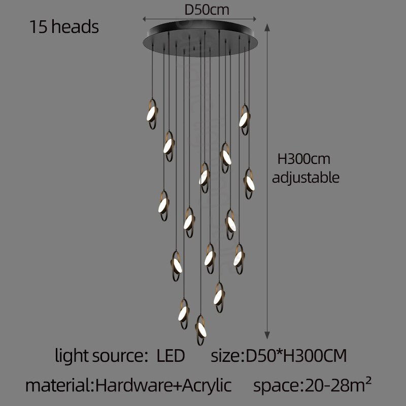 Elegant Oval Ring Pendant Chandelier - Modern Crystal Ceiling Light Fixture for Dining Room, Living Room & Bedroom | Perfect for Home Decor, Wedding Venues & Luxury Spaces