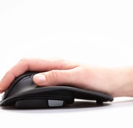 Ergonomic Ambidextrous Handshoe Mouse - Bluetooth & Wired Connectivity - Left/Right Hand Switchable - Compact Size for Office & Home Use