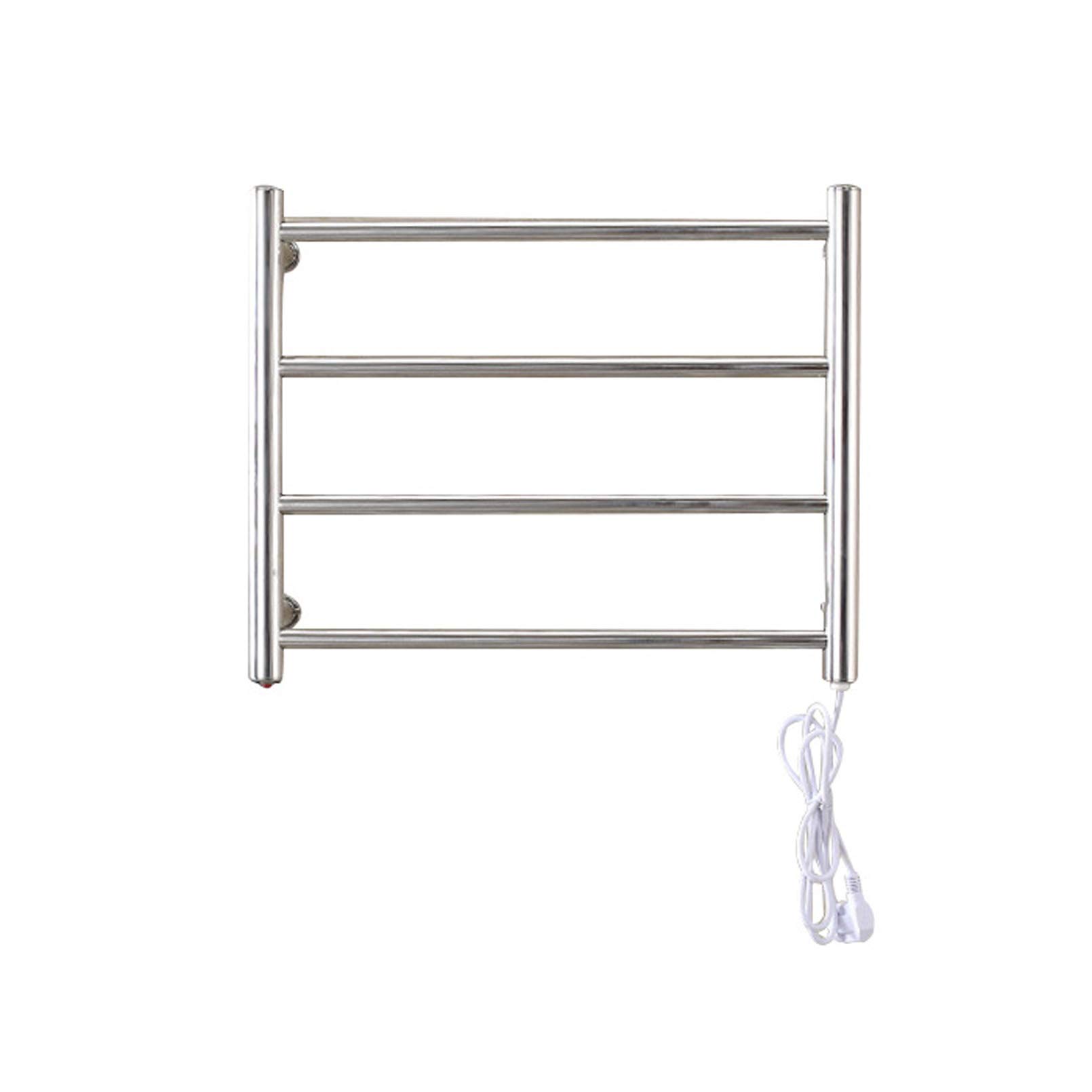58W Wall Mounted Heated Towel Rail - Stainless Steel Towel Warmer & Dryer for Bathroom, Waterproof & Space Saving (4 Bars) - Perfect for Spa, Luxury Hotels & Cozy Home Bathrooms