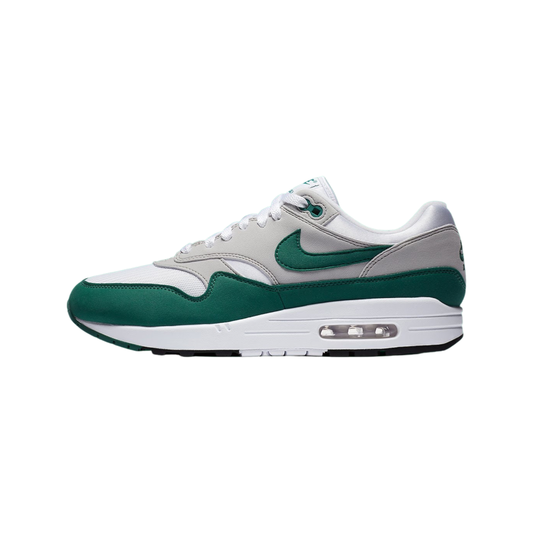 Nike Air Max 1 Anniversary Green (2020) White Evergreen Aura Neutral Grey Black - Men's Running Shoes for Casual Wear & Gym Workouts
