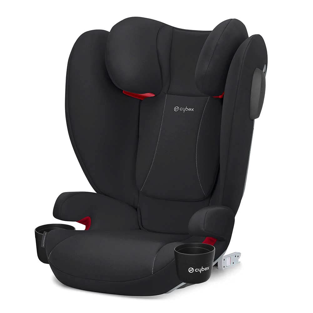 Cybex Solution B2-Fix+Lux Booster Car Seat for Kids - Volcano Black | Safe & Comfortable High Back Booster for Travel & Everyday Use
