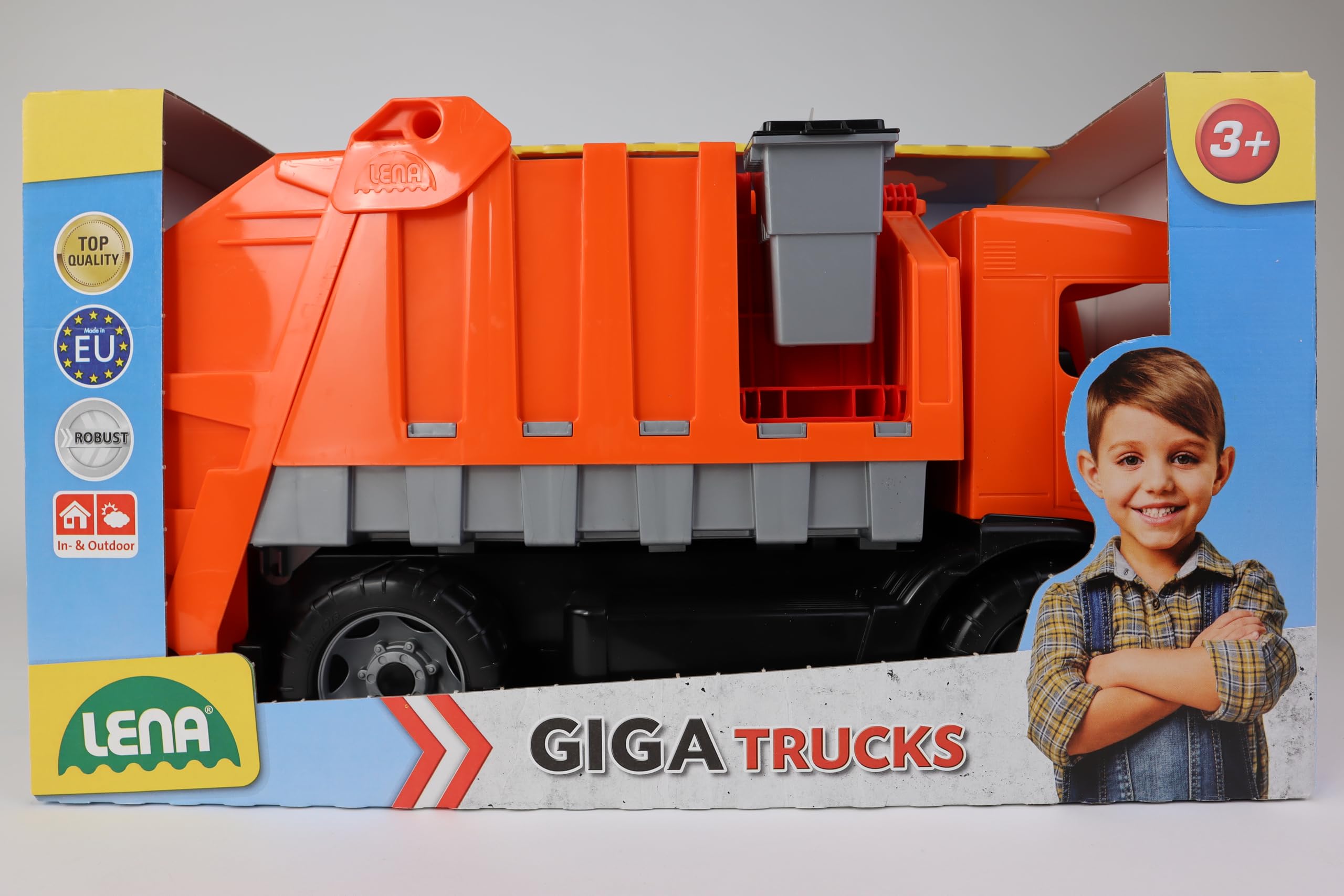Ksmtoys Construction Toys - Powerful Giants Toy Garbage Truck with Garbage & Recycle Bin, Yellow & Black Dumpster Truck for Kids Ages 3+ | Pretend Play, Educational Toy for Boys & Girls | Perfect for Recycling Awareness & Role-Playing Games