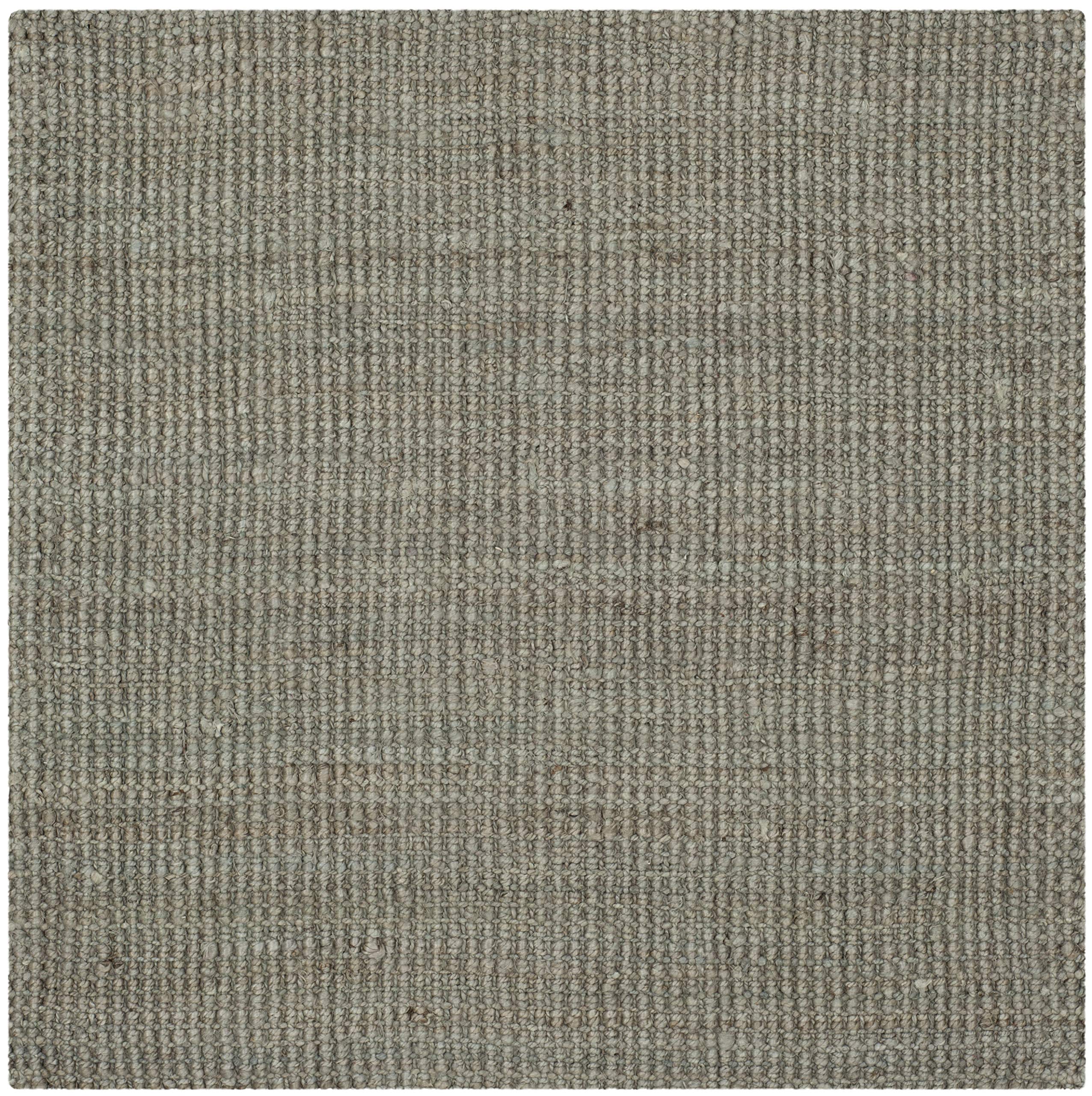 SAFAVIEH Natural Fiber Collection 7' Square Green & Grey NF730B Handmade Jute Area Rug - Farmhouse Style, Eco-Friendly Floor Covering for Living Room, Bedroom or Dining Area
