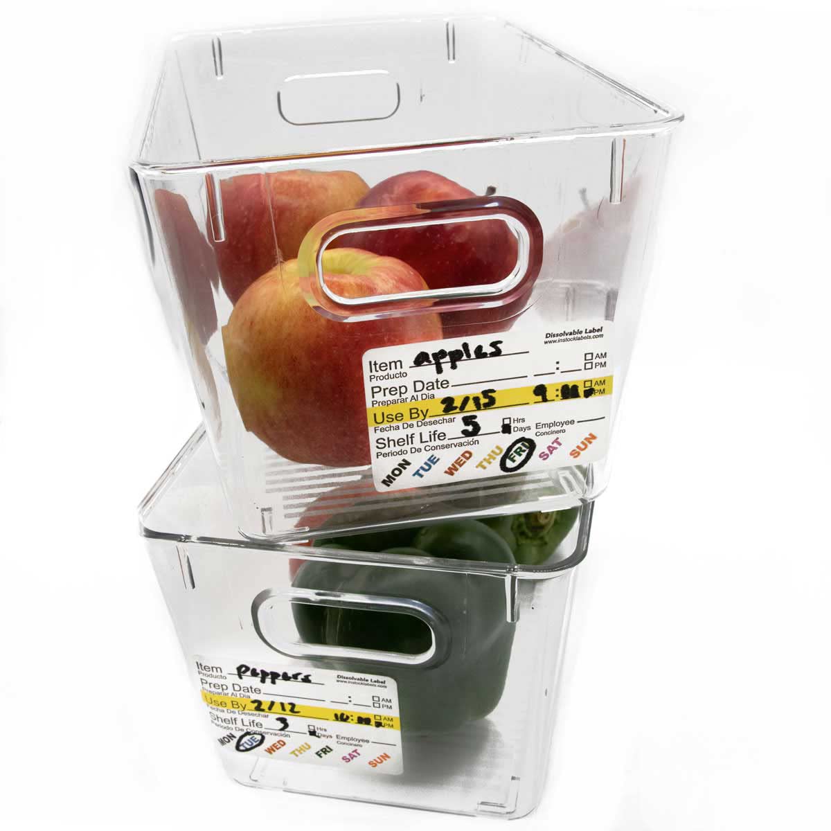 Dissolvable Food Labels 2” x 3” (500 Pack) - Water Solvable Kitchen & Restaurant Stickers for Jars, Containers & Freezer Storage - Perfect for Meal Prep, Pantry Organization & Food Rotation