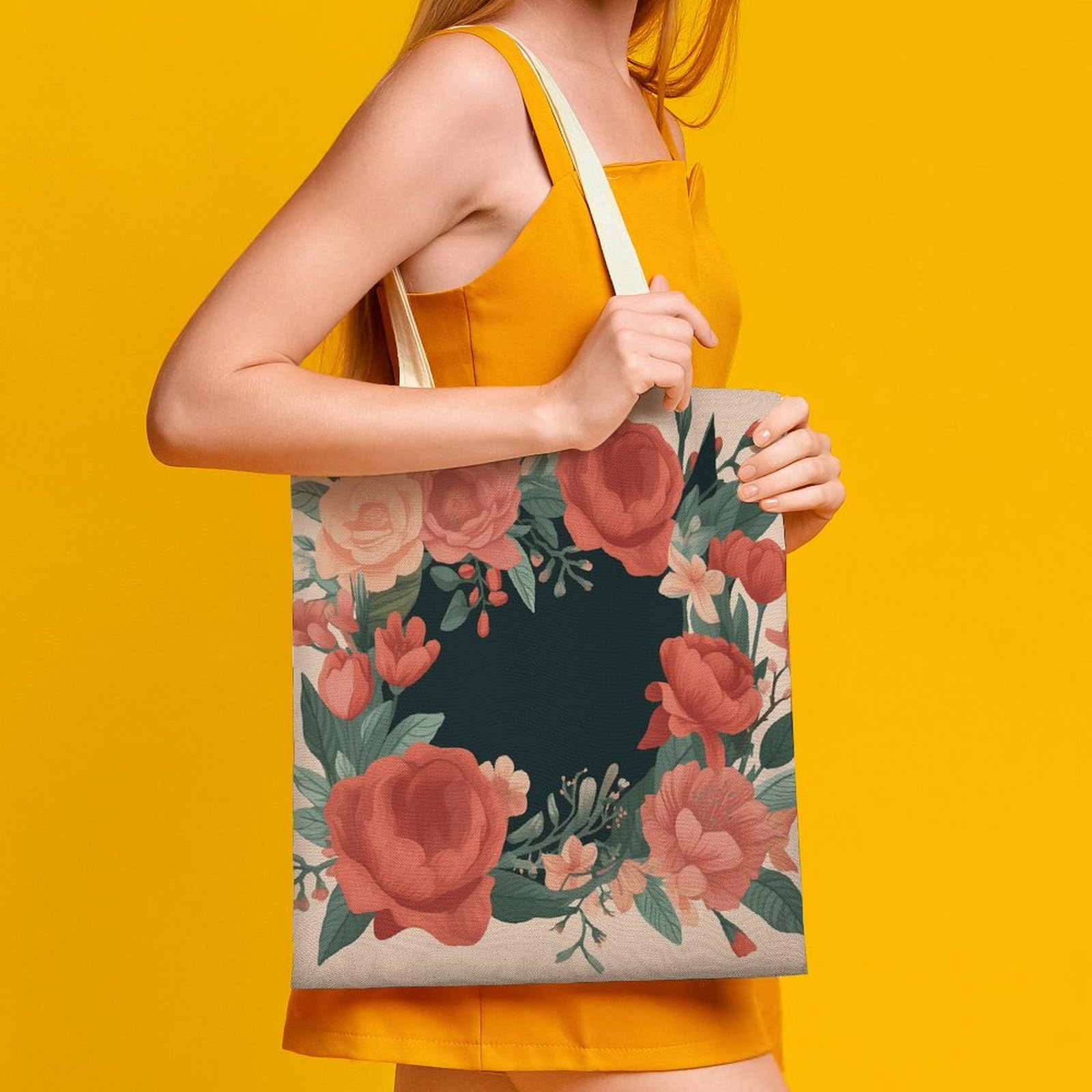 NQLYUT Canvas Tote Bag - Durable Laptop Handbag, Grocery & Music Shoulder Bag for Women, Crossbody Bag for Travel, Work & Daily Use