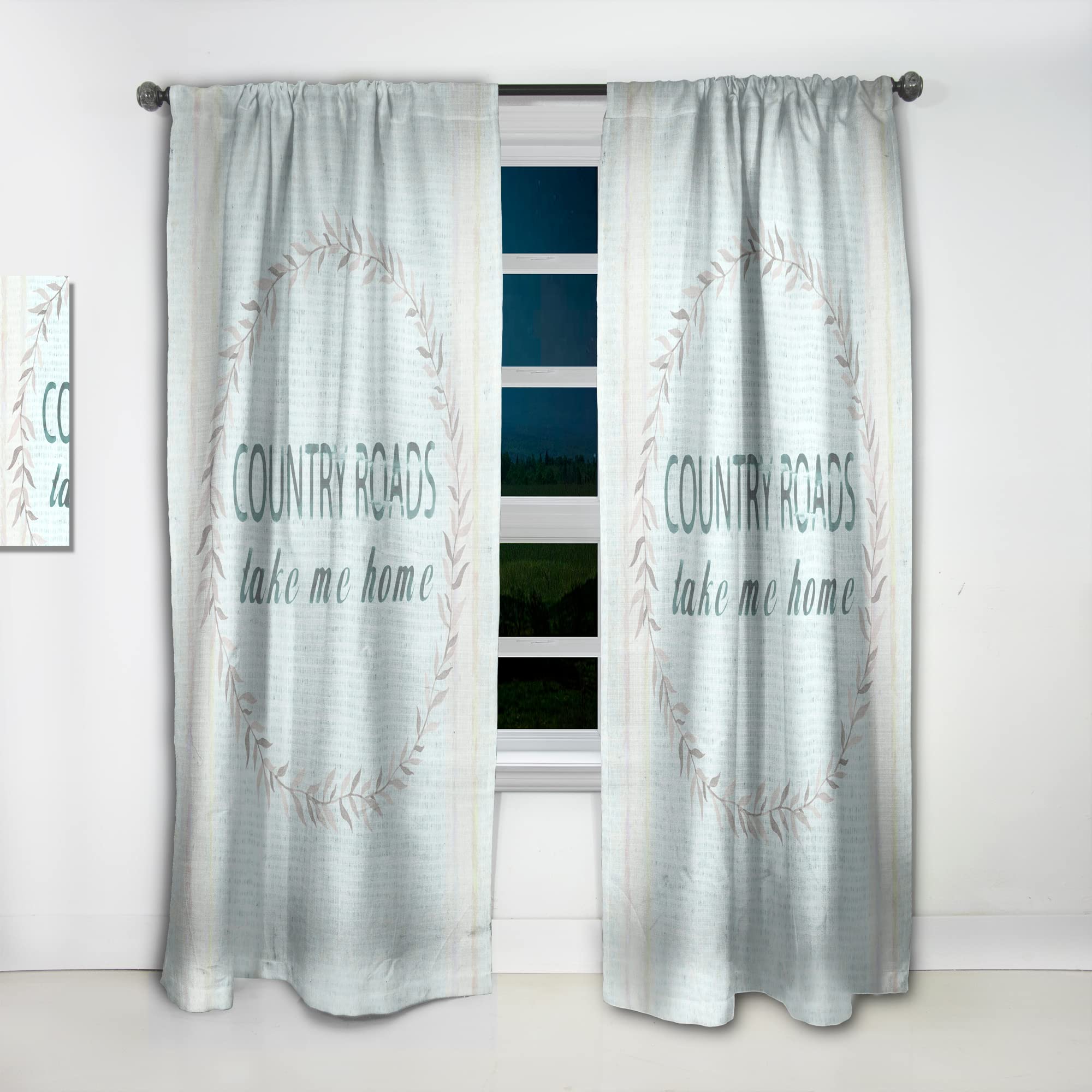 Farmhouse Floral Blackout Curtains - Thermal Insulated Single Panel 52x95 Inch - Elegant Window Drapes for Bedroom & Living Room - Perfect for Home Decor, Privacy & Light Control