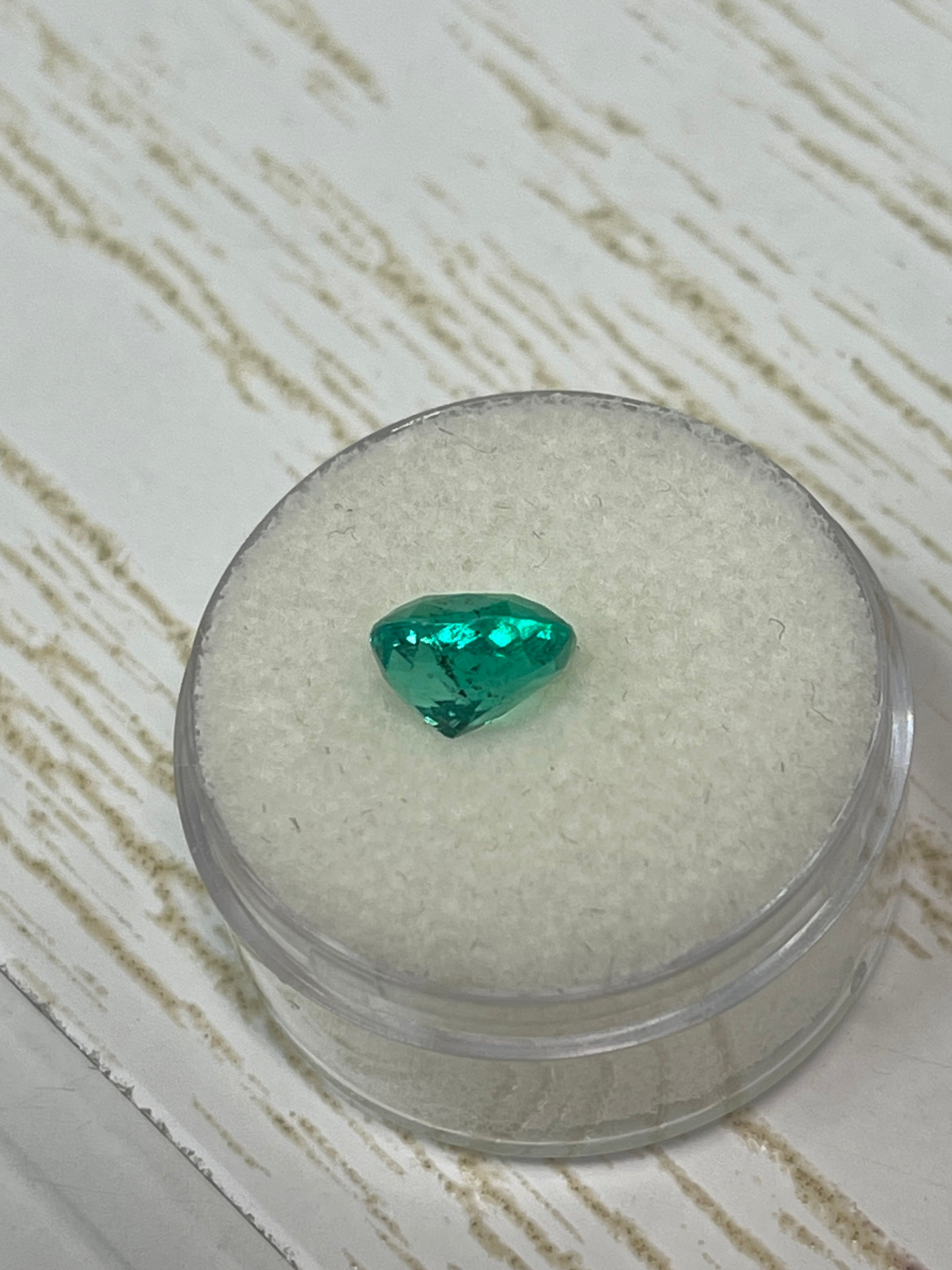 2.0 Carat Bluish Green Natural Loose Colombian Emerald - Elongated Cushion Cut Gemstone for Jewelry Making & Engagement Rings