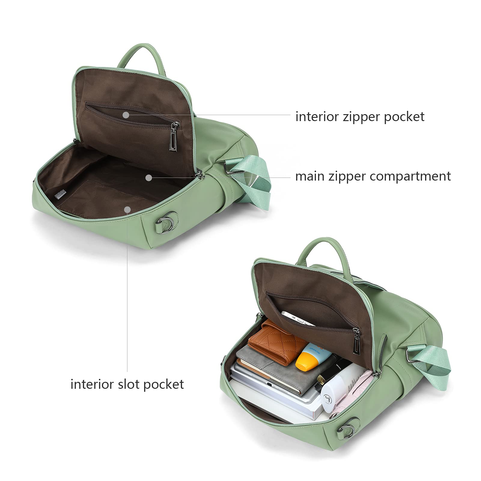Stylish BROMEN Leather Backpack Purse for Women - Fashionable Designer Shoulder Bag with Large Capacity, Perfect for Travel, Work & Daily Commute