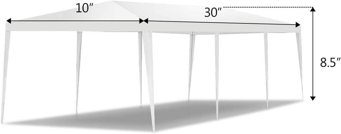 Tangkula 10x30 Ft Heavy Duty Canopy Tent with 5 Removable Sidewalls - Waterproof Outdoor Party Tent with Wind Ropes & Ground Stakes - Perfect for Weddings, Backyard Events, Camping and Outdoor Gatherings
