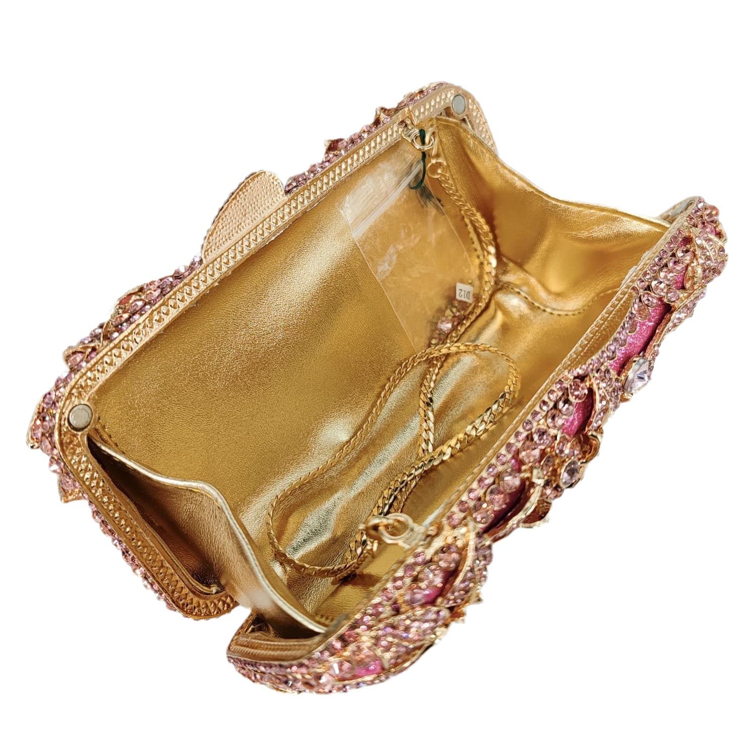 Elegant Crystal Flower Evening Clutch Bag for Women - Rhinestone Wedding Party Bridal Handbag Purse - Perfect for Prom, Gala, Cocktail Events & Special Occasions