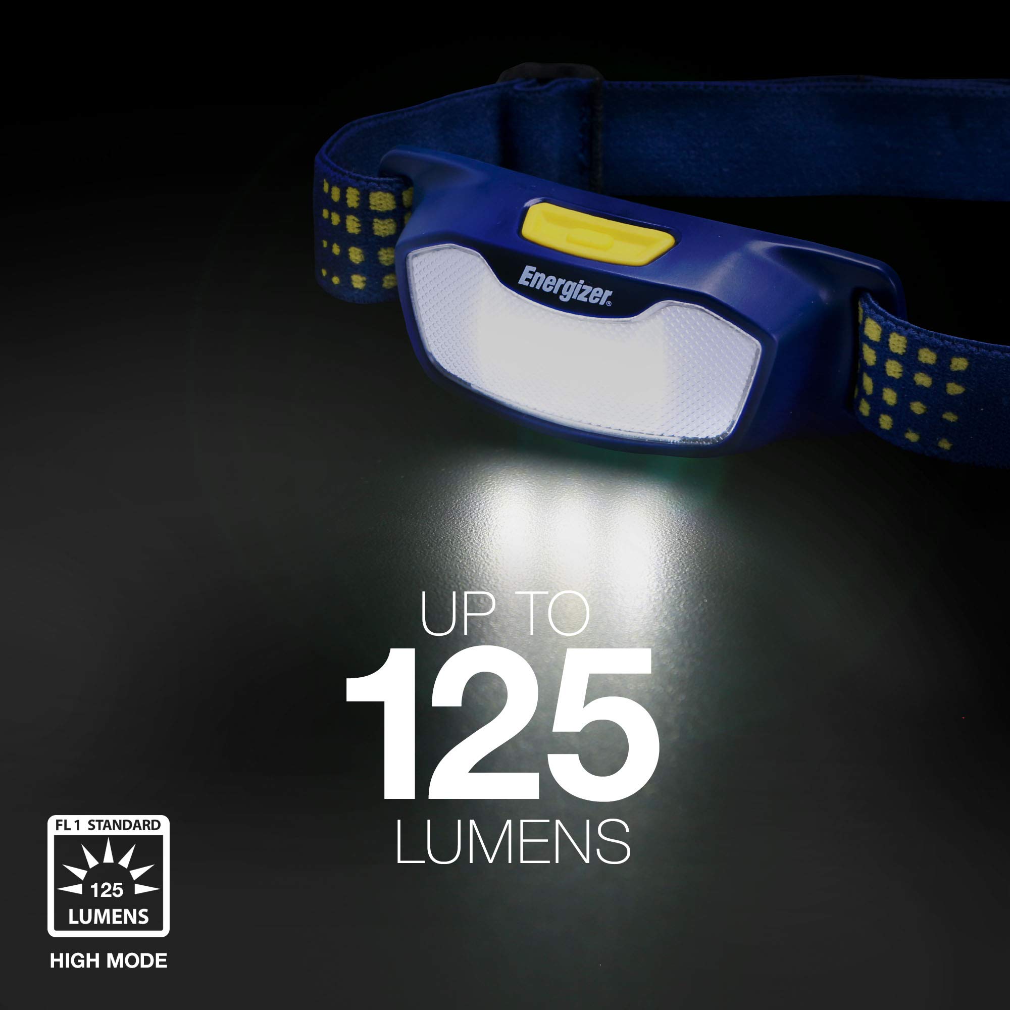 Energizer Super Bright LED Headlamp Flashlight - Compact Rechargeable Headlamp for Running, Hiking, Camping & Outdoor Sports - Includes Batteries - Water Resistant Hands-Free Light for Night Activities