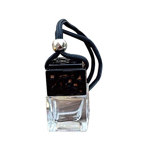 Guohanfsh Empty Glass Bottle Car Hanging Perfume Ornament - Black Essential Oil Diffuser & Air Freshener for Car, Home, Office | Aromatherapy, Fragrance Dispenser, Vehicle Decor